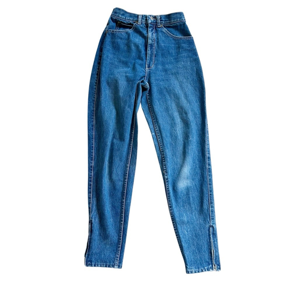 90’s Vintage Pulse Blue Jeans Size 24 Mom Jean High Waist Western Cowgirl Size 7